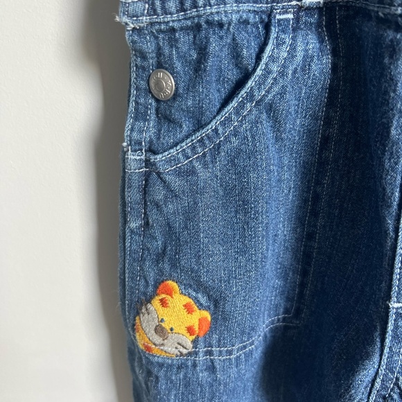 Kru Little Denim Jungle Friends Overalls Size 24 Months Y2K - Picture 3 of 8